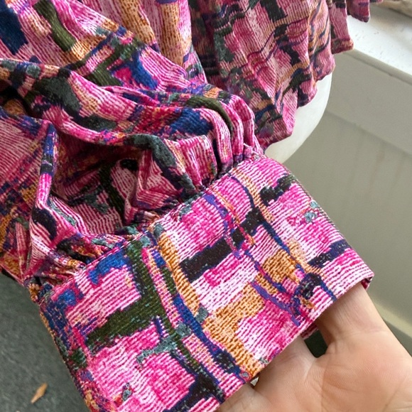 Entro Sz S Plaid Button-Up Women's Top - Pink and Black - Picture 7 of 7